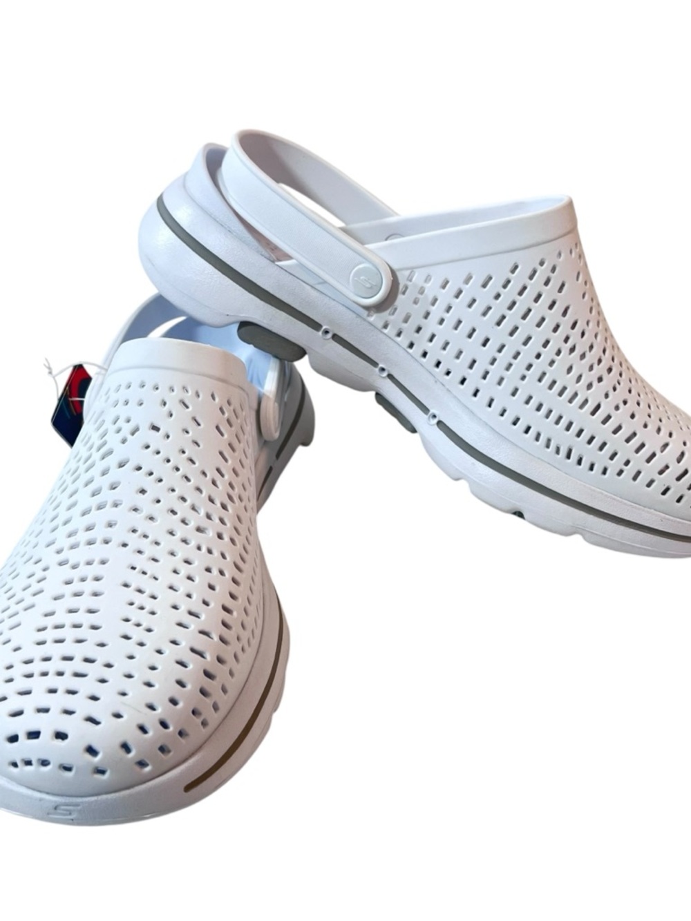 Skechers Cali Gear Go Walk 5 Astonished Clogs Mules Womens New White